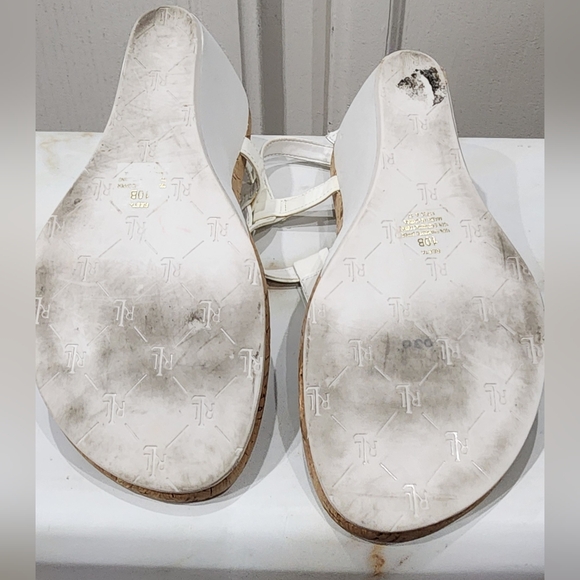 Lauren Ralph Lauren Women’s Reeta Wedge Heel Slingback White Sandals Sz 10 - Picture 5 of 9
